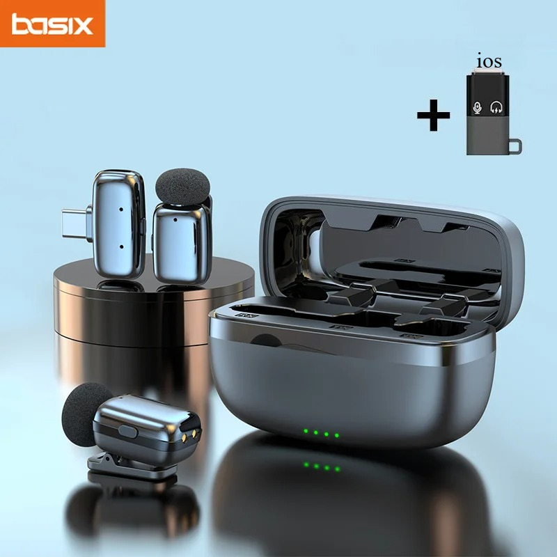 Phone Accessories Android - Set Microfono Lavalier Wireless con Custodia