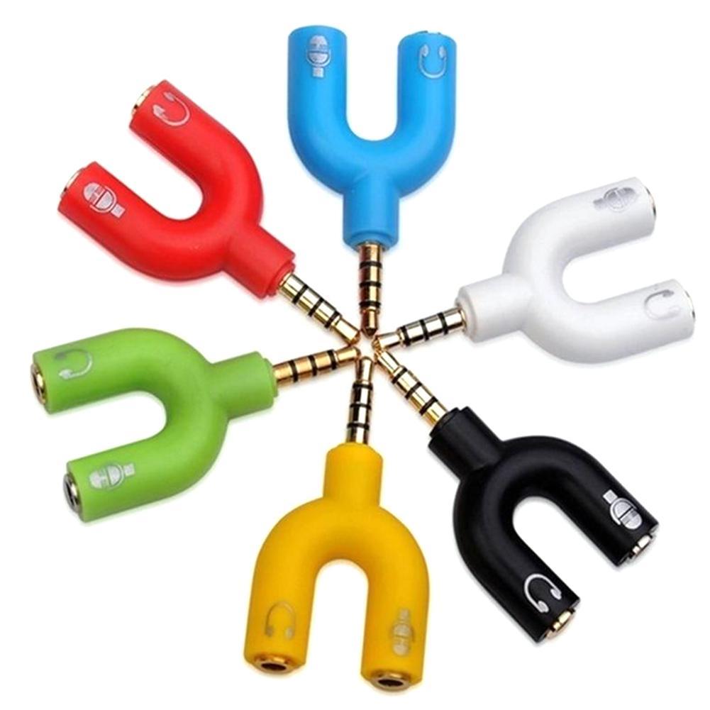 Earphone Splitter Jack - 1PC Doppio 3.5MM Tipo U Adattatore