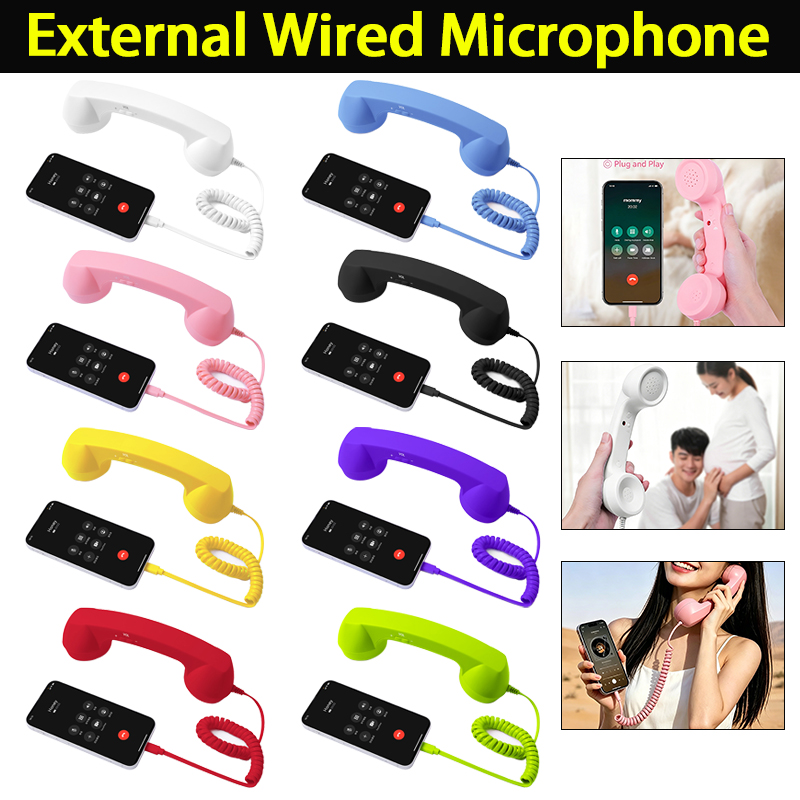 Retro Handset Phone - Auricolari Cablati 3.5 mm / Type-C